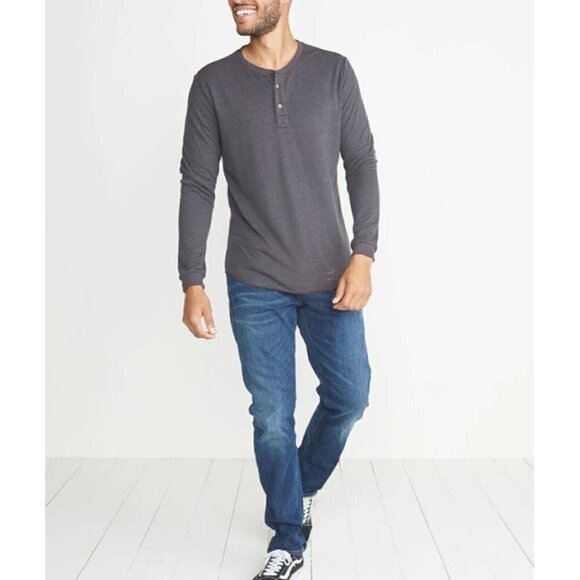 NWT Marine Layer Double Knit Henley in Faded Black Small - Picture 1 of 5